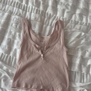 Brandy Melville Light Pink Ribbed Tank Top